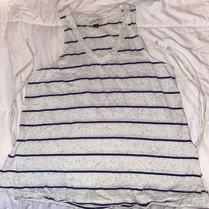 Grey and Navy Striped Women’s Tank Top
